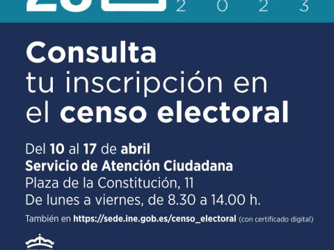 Cartel Consulta tu inscripción en el censo electoral