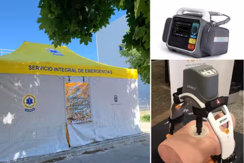 Sesión informativa en la carpa